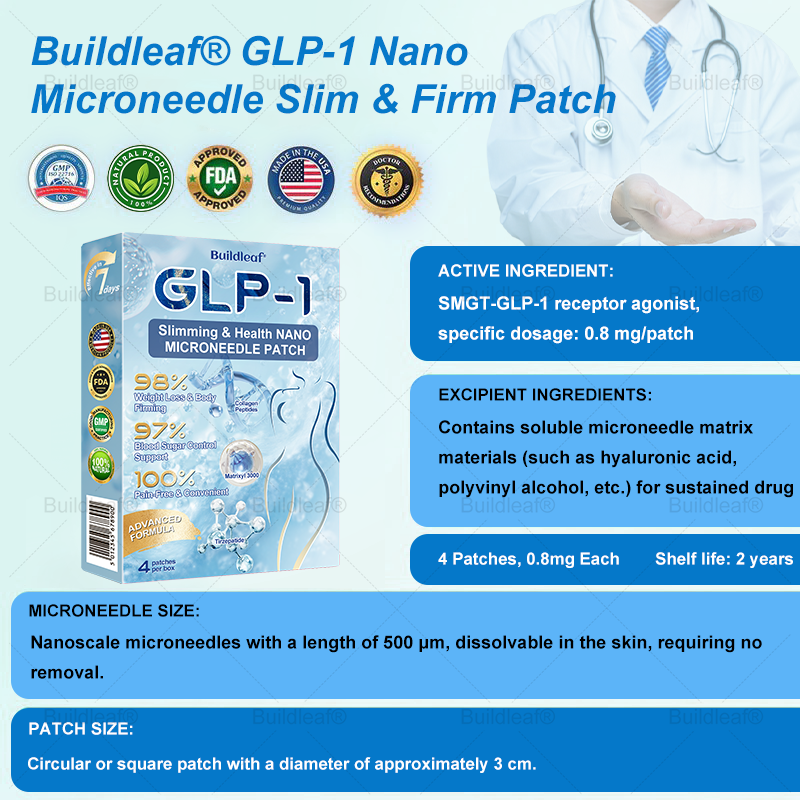"Last 30 Minutes: Buy One, Get One Free!" Buildleaf® Tirzepatide Nano Microneedle Patch with Collagen & Matrixyl 3000 丨Targets Obesity, Loose Skin, High Blood Pressure, Diabetes, Fatty Liver, Joint Pain, Brain Fog, Low Energy, Body Aches, and More 03