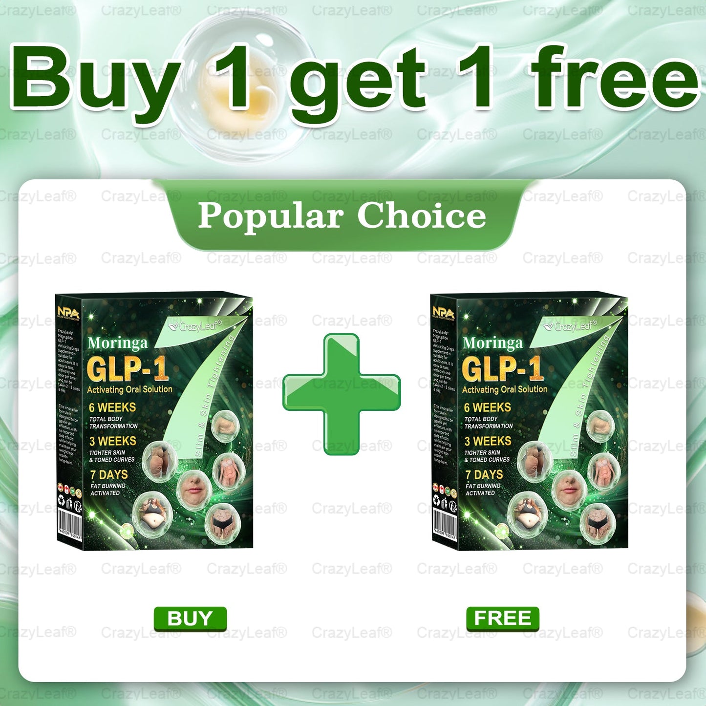 When used together with CrazyLeaf® Oral Solution, the effect is boosted by up to 2 times! Purchase now and enjoy a limited-time 70% special discount, helping you achieve your weight loss and health goals faster!