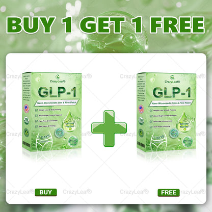 CrazyLeaf® SMGT-GLP-1 Nano Microneedle Patch with Collagen & Matrixyl 3000丨Targets Obesity, Loose Skin, High Blood Pressure, Diabetes, Fatty Liver, Joint Pain, Brain Fog, Low Energy, Body Aches, and More