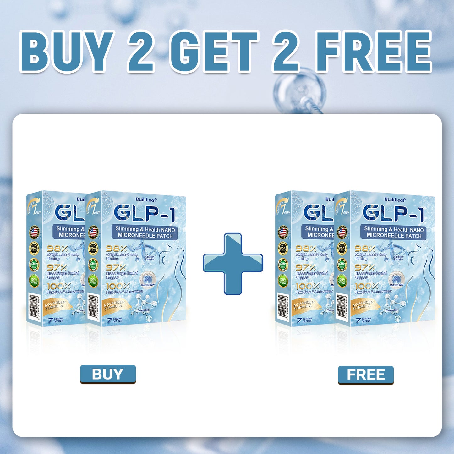 "Last 30 Minutes: Buy One, Get One Free!" 𝘽𝙪𝙞𝙡𝙙𝙡𝙚𝙖𝙛® 𝙏𝙞𝙧𝙯𝙚𝙥𝙖𝙩𝙞𝙙𝙚 𝙉𝙖𝙣𝙤 𝙈𝙞𝙘𝙧𝙤𝙣𝙚𝙚𝙙𝙡𝙚 𝙋𝙖𝙩𝙘𝙝 with Collagen & Matrixyl 3000 丨Targets Obesity, Loose Skin, High Blood Pressure, Diabetes, Fatty Liver, Joint Pain, Brain Fog, Low Energy, Body Aches, and More
