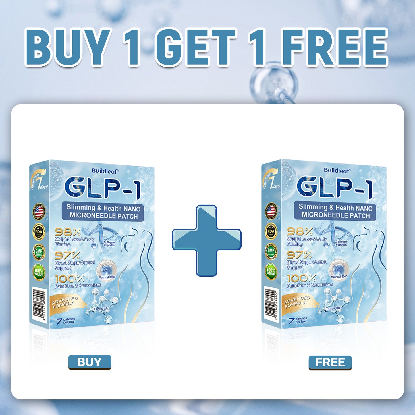 "Last 30 Minutes: Buy One, Get One Free!" 𝘽𝙪𝙞𝙡𝙙𝙡𝙚𝙖𝙛® 𝙏𝙞𝙧𝙯𝙚𝙥𝙖𝙩𝙞𝙙𝙚 𝙉𝙖𝙣𝙤 𝙈𝙞𝙘𝙧𝙤𝙣𝙚𝙚𝙙𝙡𝙚 𝙋𝙖𝙩𝙘𝙝 with Collagen & Matrixyl 3000 丨Targets Obesity, Loose Skin, High Blood Pressure, Diabetes, Fatty Liver, Joint Pain, Brain Fog, Low Energy, Body Aches, and More