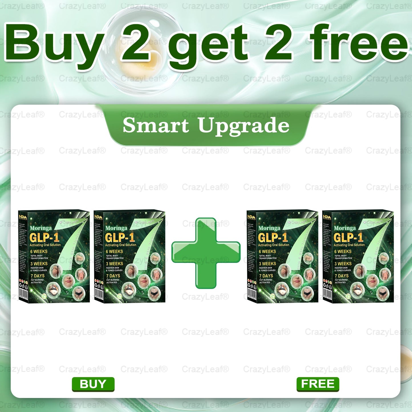 When used together with CrazyLeaf® Oral Solution, the effect is boosted by up to 2 times! Purchase now and enjoy a limited-time 70% special discount, helping you achieve your weight loss and health goals faster!