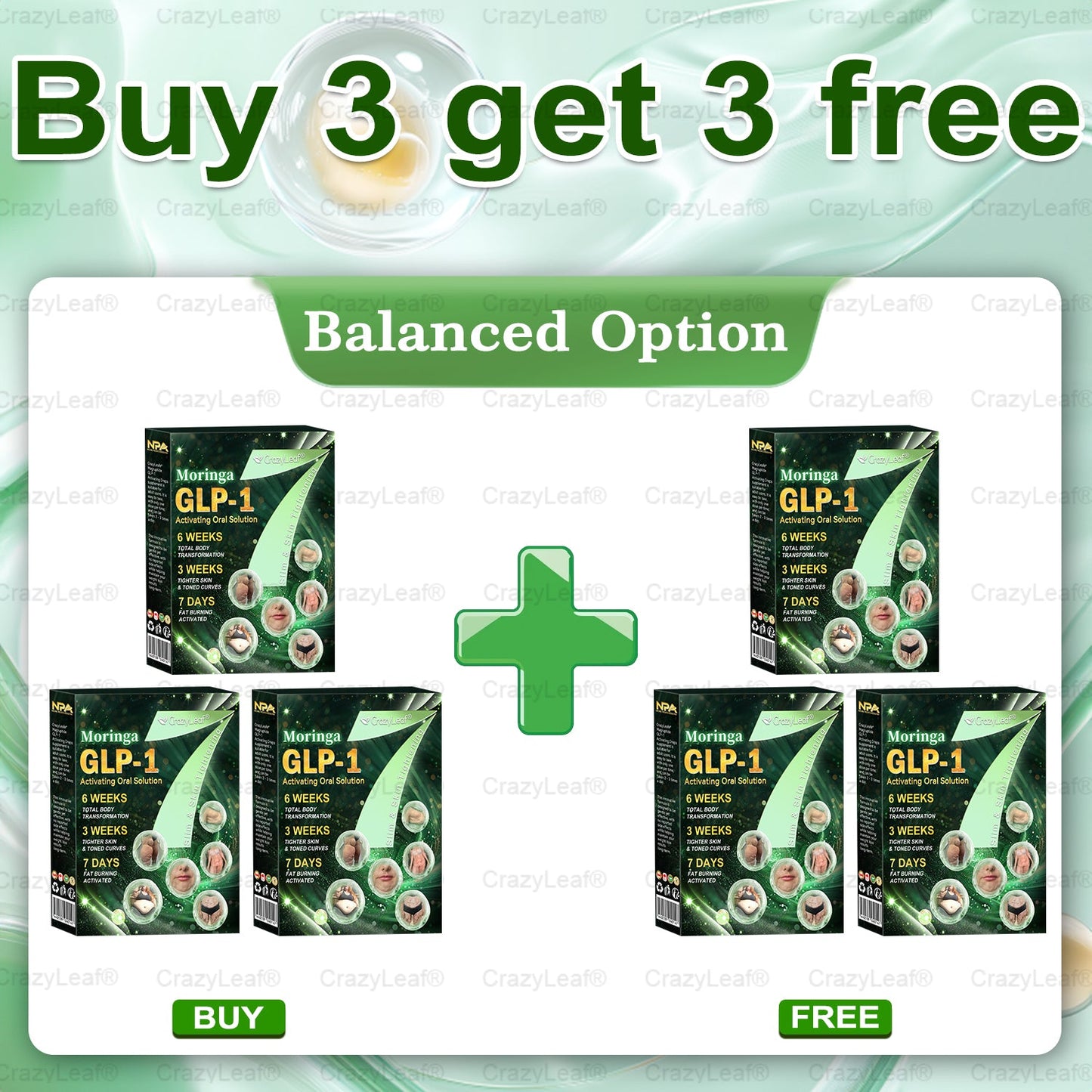 When used together with CrazyLeaf® Oral Solution, the effect is boosted by up to 2 times! Purchase now and enjoy a limited-time 70% special discount, helping you achieve your weight loss and health goals faster!
